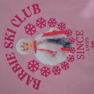 NWT Barbie Ski Club Pink Crew Neck Sweatshirt Sz. M